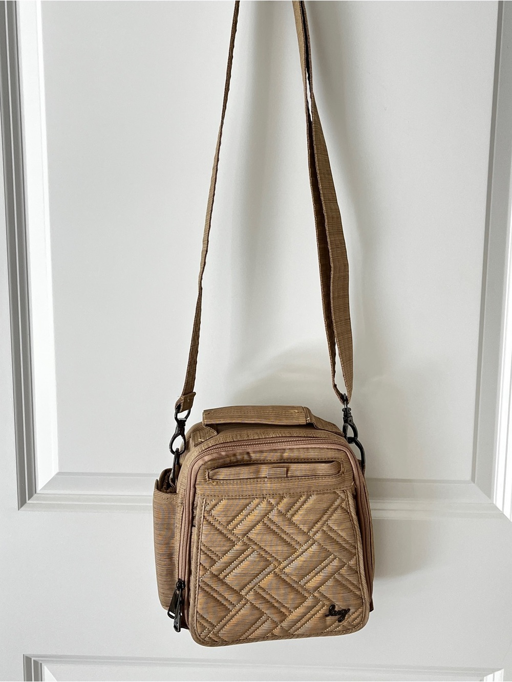 NWOT Lug Flapper SE Convertible Crossbody Bag Quilted Tan Beige 9x9
